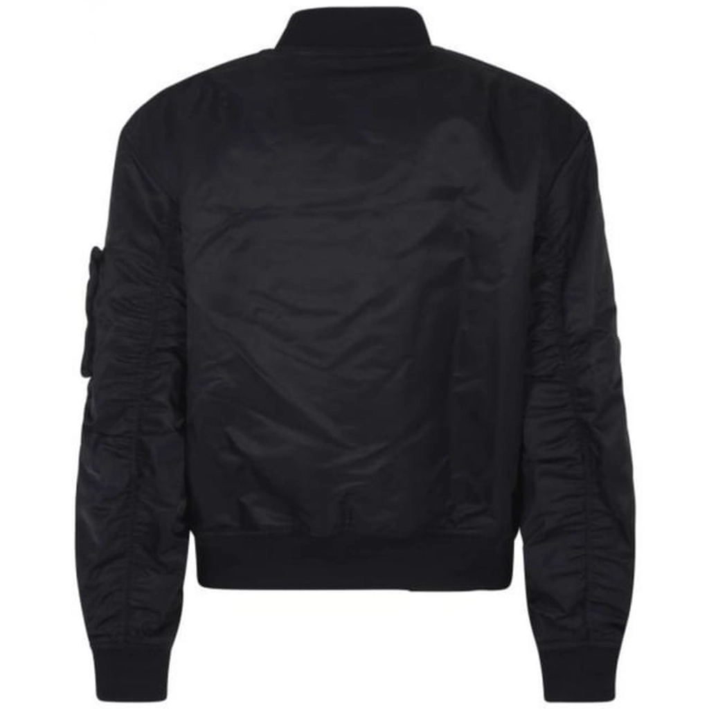 Off White Mens Industrial Black Bomber Jacket - Size Large